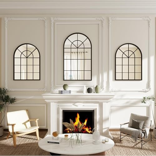 Arched Window Wall Mounted Mirror, Arched Window Pane Mirror Decorative - Image 3