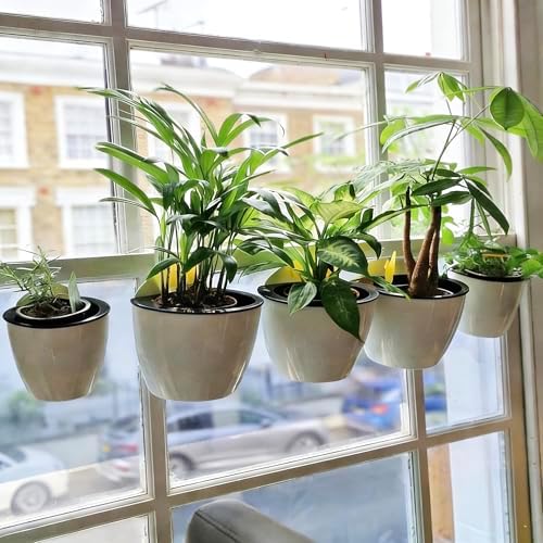 ORIMERC 4 Inch Self Watering Hanging Planters, Wall Mounted Plant Pots - Image 4