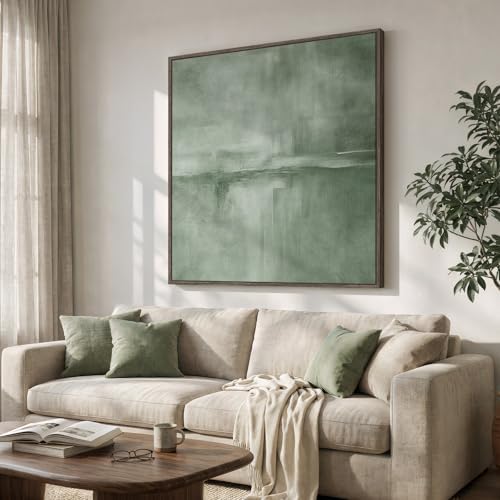 Extra Large Framed Green Abstract Wall Art Decor - Image 2