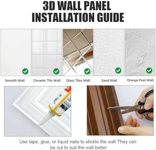 12 Pack PVC Ceiling Tiles 19.7"x19.7" – Silver Mirror & Wood Grain 3D Wall - Image 6