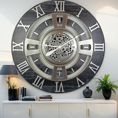 ImprovingLife The Gears Clock Real Moving Gear Wall Clock England Line) by THEGEARSCLOCK