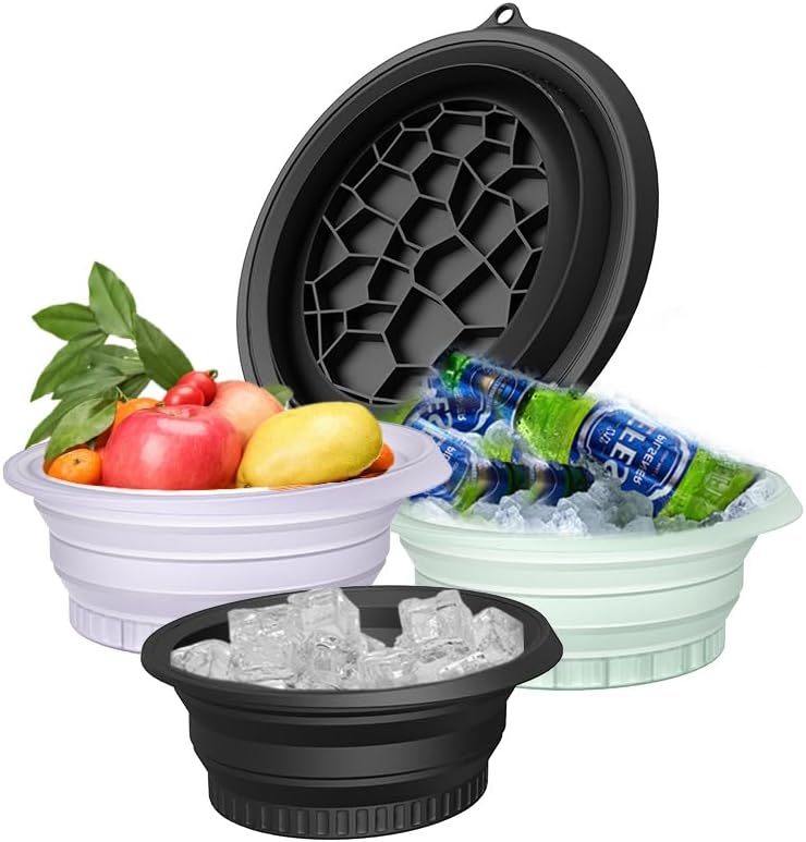 Facial Ice Bath Bowl with Built-In Ice Tray – Collapsible Cold Plunge Bowl, Portable Face Ice Therapy for Puffiness Reduction & Glowing Skin (Purple)