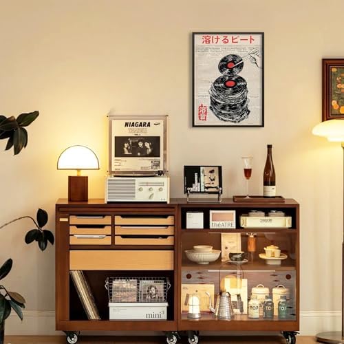 Japanese Vintage Music Poster Retro Newspaper Aesthetic Wall Art Melting Vinyl - Image 4