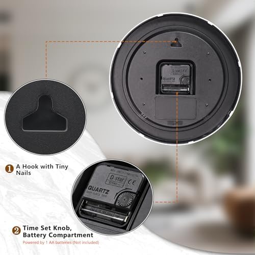 Modern Wall Clock, 10 Inch Silent Non-Ticking Battery Operated – Easy to Read - Image 4