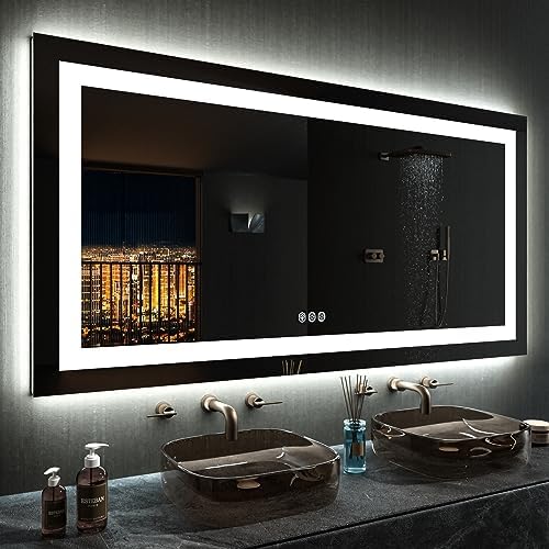 LOAAO 55"X30" RGB LED Bathroom Mirror by LOAAO