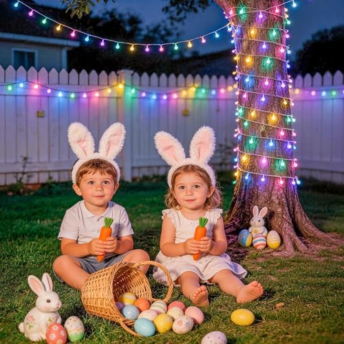 JMEXSUSS 33 ft 100 LED Connectable Globe Easter Lights String Indoor - Image 3