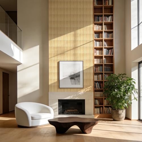 WADILE Peel and Stick Wood Slat Wall Panels 12x12in PVC 10 Pack - Image 5