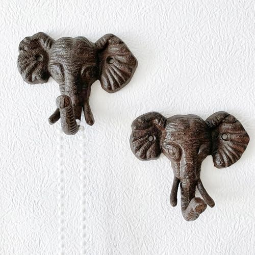 Rustic Elephant-Shaped Decorative Wall Hook Rack Hangers - Image 6