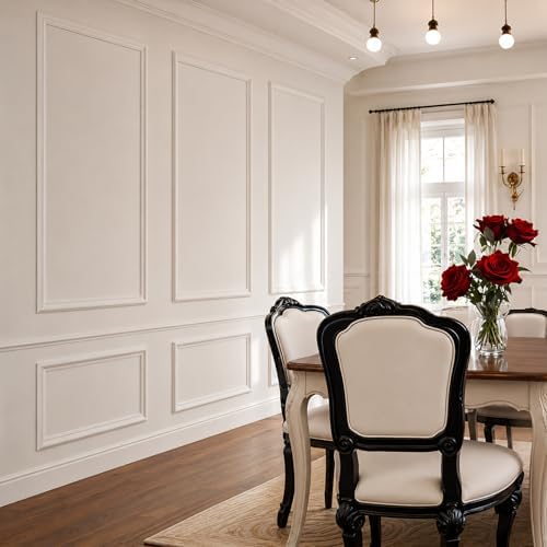 Peel and Stick Wall Molding Kit, Pre Cut Accent Wainscoting Panels - Image 3