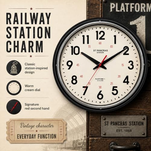Wall Clock Metal 12.4" Countryside Style Wall Clocks Retro Vintage Classical - Image 6