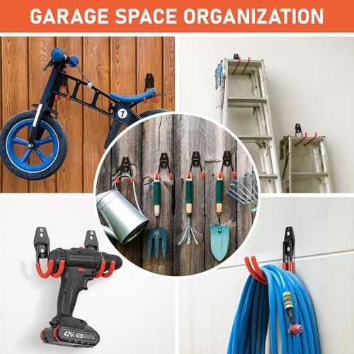 Garage Hooks, Anti-Slip Heavy Duty Wall Mount Hooks - Image 4