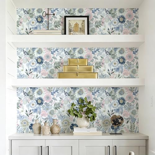 Nukofal Floral Peel and Stick Wallpaper Boho Contact Paper 16.9inx118.1in - Image 4