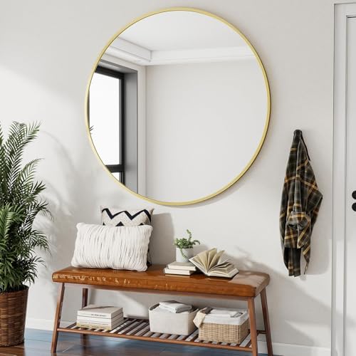 VooBang Large Gold Round Bathroom Mirror 48" - Image 7