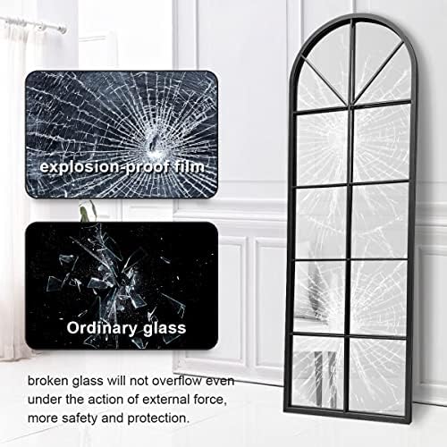 65×22" Arched Window Finished Full Length Mirror, Wall Mirror - Image 6