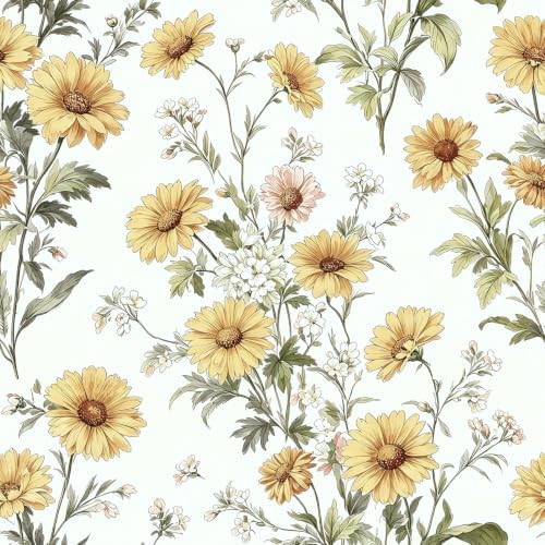 Livebor Daisy Floral Peel and Stick Wallpaper by LiveborDirectWallpaper