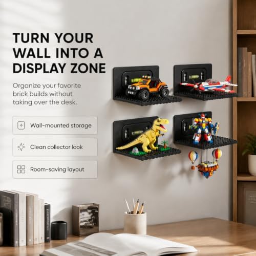 4 PCS Building Blocks Display Shelf Wall Mounted - Image 5