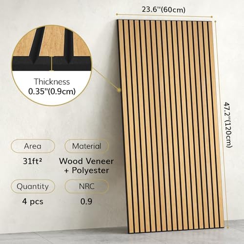 TONOR Large Acoustic Panels Self Adhesive-4 Pack 47.2" X 23.6" X 0.35" - Image 2