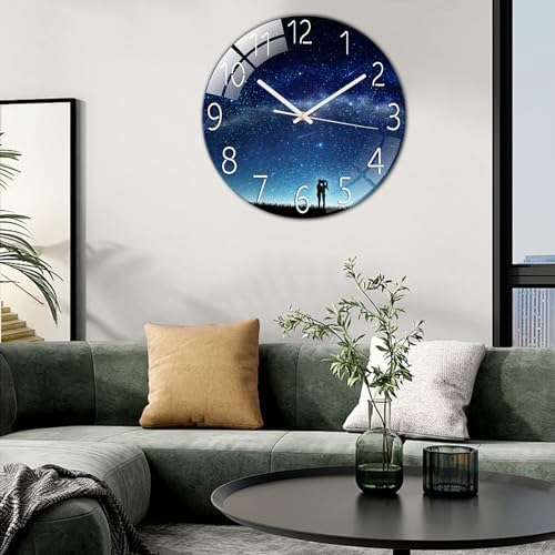 Ergocar Glass Wall Clock Silent Scanning Mechanical Round Glass Wall Clock - Image 2