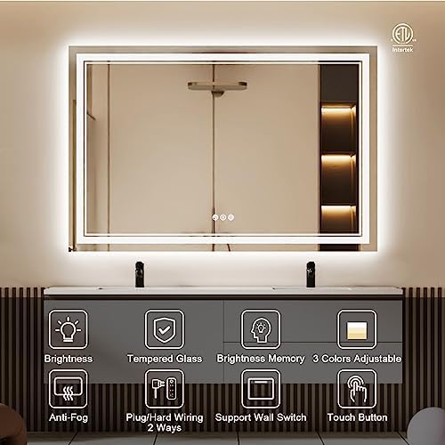 60x40 Inch LED Bathroom Mirror - Image 2