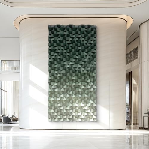 LIUZEYUE Green Textured Wood Wall Art, Evergreen Ombre Relief, Wooden Decor by Unknown