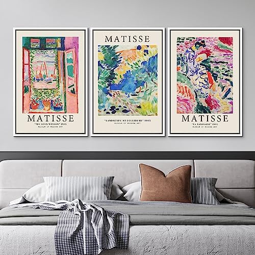 MUDECOR Framed Canvas Print Wall Art Set Henri Matisse Exhibition Posters Fine - Image 2