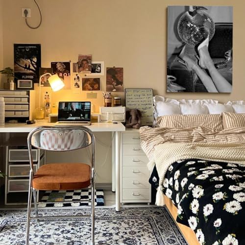 Disco Party Poster Black and White Vintage Poster Retro Wall Art Disco Ball - Image 3