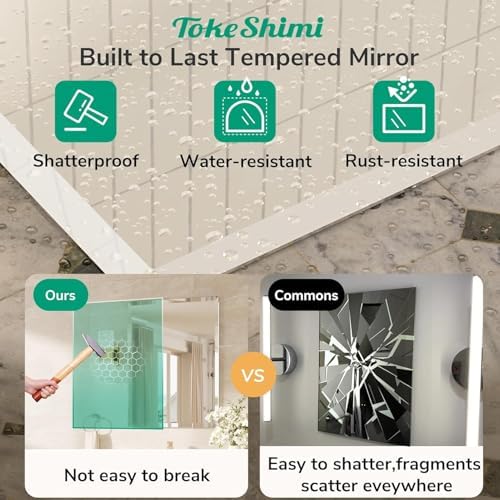 TokeShimi Bathroom Vanity Mirror Frameless - Image 3