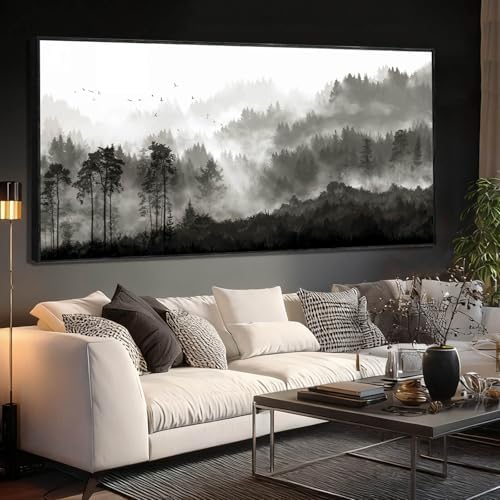 Black and White Wall Art Forest Home Wall Decor Modern Photo Prints 32"x70" Art - Image 6