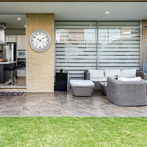 JENLYSTIME 13 Inch Outdoor Clock, Waterproof and Silent - Image 4