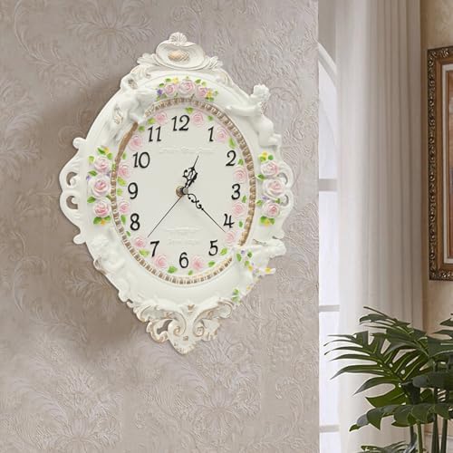 European Style Resin Wall Clock, Retro Silent Clock - Image 6