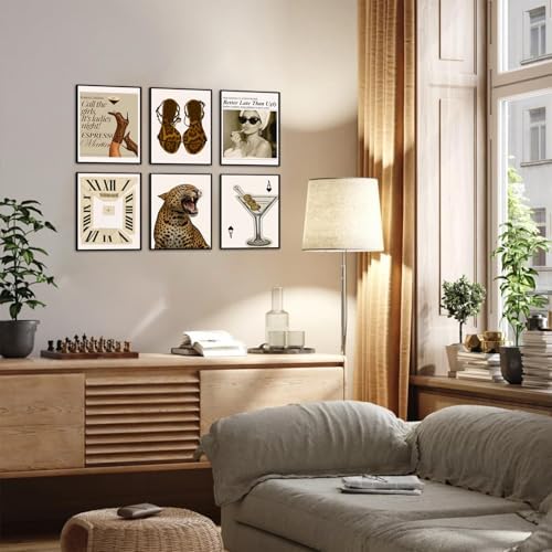 Mynotix Vintage Leopard Poster Set of 6, Trendy Cheetah Y2K Wall Art, Fashion - Image 5