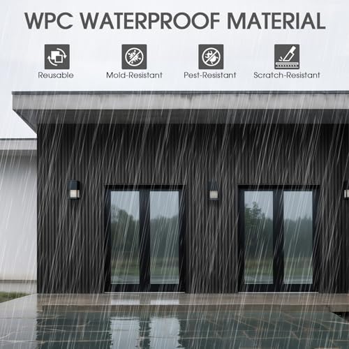 WPC Slat Wall Panels 16 Pack 48" x 6", Waterproof Fluted Wall Paneling - Image 2