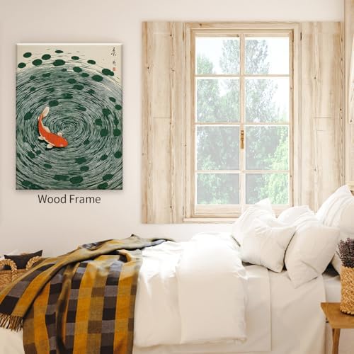 Japanese Koi Fish Framed Poster Oriental Asian Lucky Carp Canvas Wall Art 24x36 - Image 7