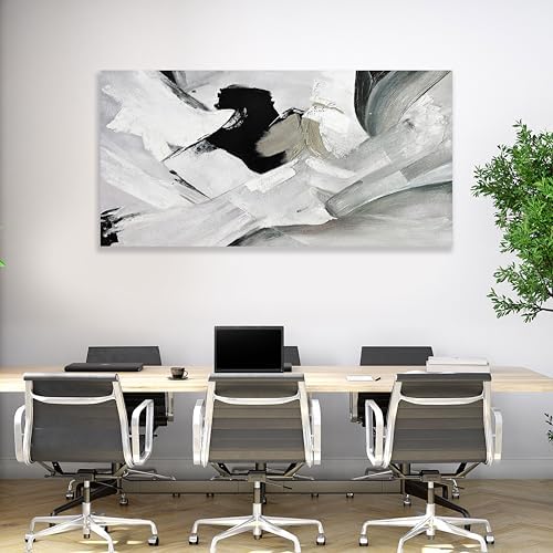 Abstract Wall Art Home Wall Decor Black White and Grey painting Abstract Canvas - Image 6