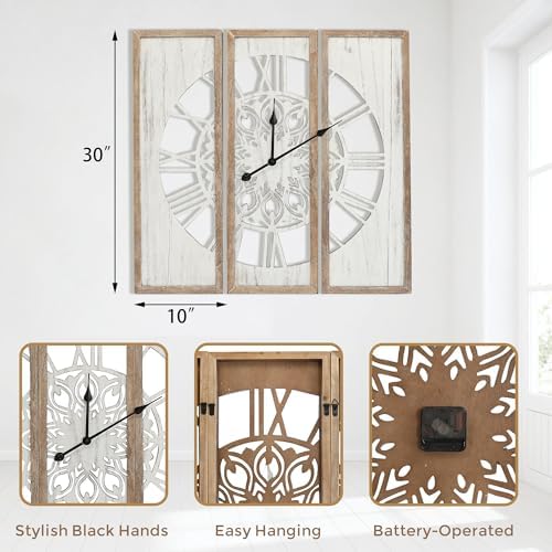 RiteSune Unique 30" Wall Clock for Living Room Decor - Image 2