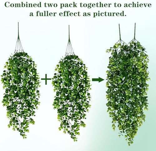 Waipfaru 4Pcs Fake Hanging Plants 2.7FT Fake Plants Fake Vines Greenery - Image 5
