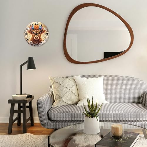 peacoblue Highland Cattle Wall Clocks Battery Operated - Image 5
