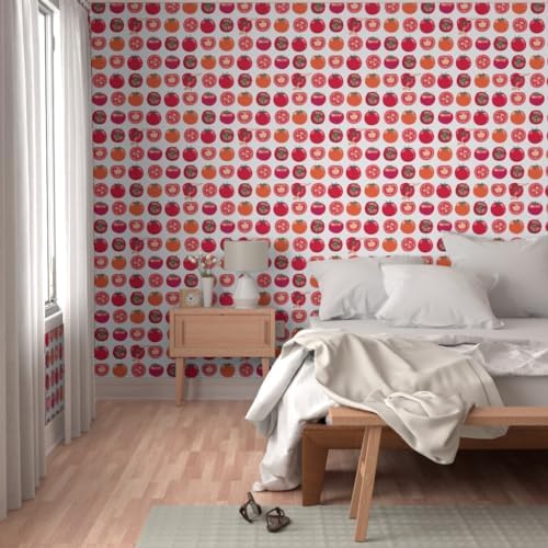 Spoonflower Tomatoes Summer Peel and Stick Removable Wallpaper - Image 5