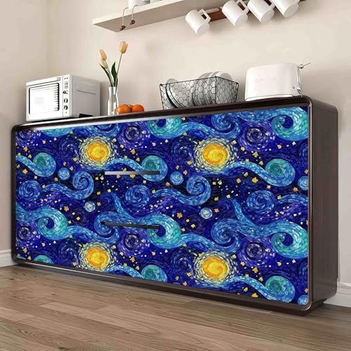 Abstract Galaxy Peel and Stick Wallpaper, Van Gogh Starry Night Wallpaper - Image 6