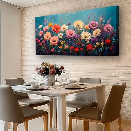 Vibrant Multicolor Flower Picture Print Canvas Wall Art Living Room Dining Room - Image 4