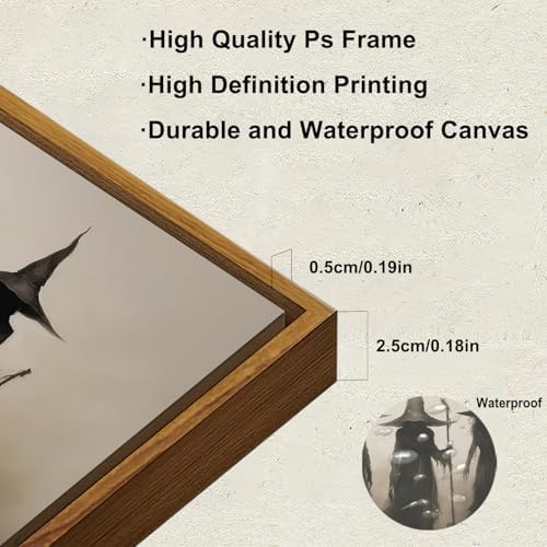 KBKBART Framed Halloween Witch Canvas Wall Art Witchy Gothic Wall Decor - Image 3
