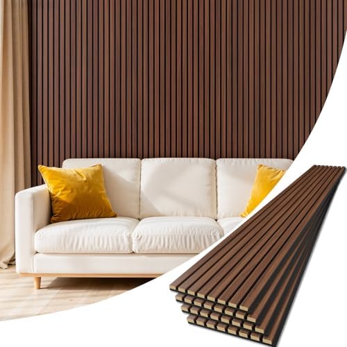 4 Pack Acoustic Wood Panels for Wall 94.48" x 12.79" Soundproof by Vellorise