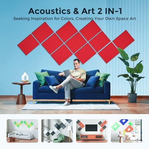 12 Pack Self-Adhesive Acoustic Panels, 2nd Generation Sound Absorbing Panel - Image 5