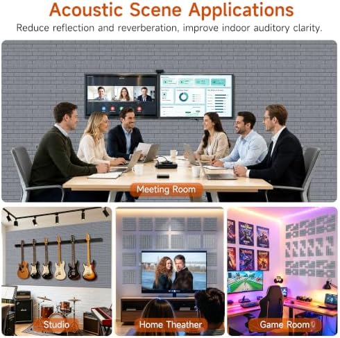 TO-TH Acoustic Panels Self-Adhesive Sound Absorbing Wall Panel 12Pack - Image 7