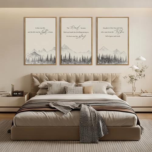 IARTTOP Extra Large Christian Bible Verse Framed Wall Art 24x36 Inch Set of 3 - Image 4