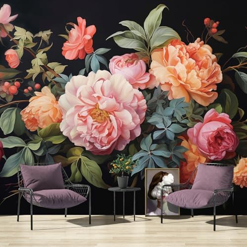 Zeeko Vintage Large Floral Peel and Stick Wall Murals 148" W x 98" H - Image 4