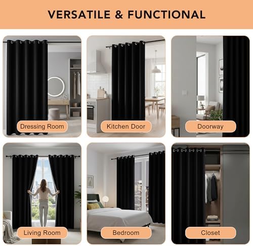 BONZER Black Curtain Dividers, Privacy Blackout Curtains Wall Partitions - Image 5