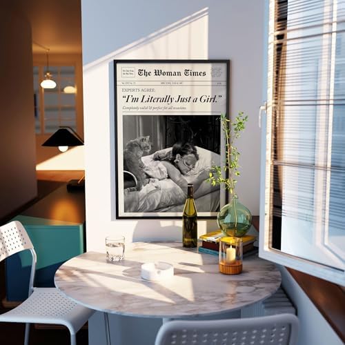 Trendy Newspaper Wall Art 24x36in Black Framed Fashion Black and White Decor - Image 5