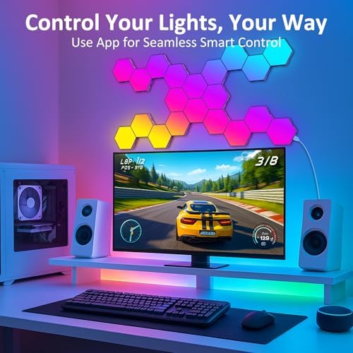 Hexa Light Panels, RGB Hexagon LED Wall Lights, Smart Home Creative Wall - Image 5