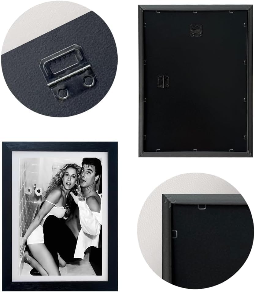Carrie and Mr Big in Toilet Decor Framed Black and White Bathroom Wall Art - Image 4
